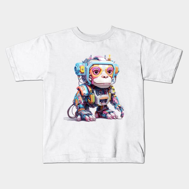 Cartoon monkey robots. T-Shirt, Sticker. Kids T-Shirt by AndreKENO